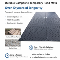 Tapis de protection du sol en HDPE de qualité supérieure, panneau routier temporaire robuste pour la construction, épaisseur 10-15 mm, 4x8 pieds