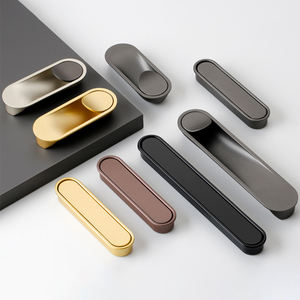 Porte d'armoire cachée encastrée en alliage de zinc moderne Poignée intégrée Placard Tiroir Insert Poignées dissimulées Boutons - Product Image 1