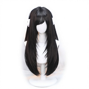 Perruque ND Brand marron clair Lolita sans dentelle, frange oblique 'Nanyuan', couvre-tête complet, <span class=keywords><strong>cheveux</strong></span> longs et raides naturels, perruque de cosplay 130% - Product Image 6