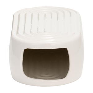 Vaso ovale in ceramica bianca con bordi scanalati, decorazione per la casa, ideale per soggiorno, camera da letto, ufficio, scrivania, ingresso, tavolo. - Product Image 6