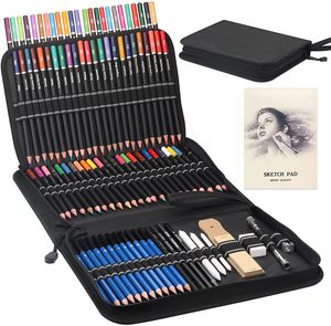 Ensemble de <span class=keywords><strong>crayons</strong></span> d'art très vendu de 96 pièces comprenant 72 <span class=keywords><strong>crayons</strong></span> aquarelle, 12 <span class=keywords><strong>crayons</strong></span> à dessin et accessoires de dessin professionnels - Product Image 1