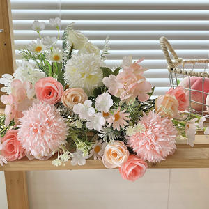 Flores Artificiales, Rosas de Seda, Hortensias, Naranja, Amarillo, Rosa, Accesorios para Fotografía de Bodas al Aire Libre, Decoraciones para el Hogar - Product Image 3