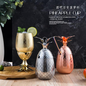 Tazza da Cocktail Creativa in Acciaio Inossidabile, Bicchieri in <span class=keywords><strong>Rame</strong></span> per Moscow Mule, Tazza a Forma <span class=keywords><strong>di</strong></span> Ananas - Product Image 6