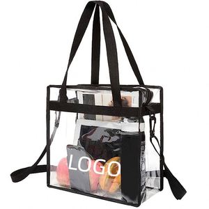 Sac à main transparent en PVC très vendu avec bandoulière réglable, idéal pour les événements sportifs, les concerts, les sorties à la plage - Product Image 1