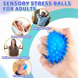 Lot de 3 balles sensorielles pour adultes Soulagement du stress Squishy Fidgets Anxiété Soulager l'exercice des mains Physiothérapie Jouets à presser pour adultes - Product Image 3