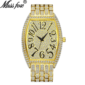 Venta Directa de Fábrica, Reloj Mecánico de Lujo para Hombre, Estilo Hip Hop, Completamente Adornado con Diamantes, Resistente al Agua, Dorado - Product Image 6