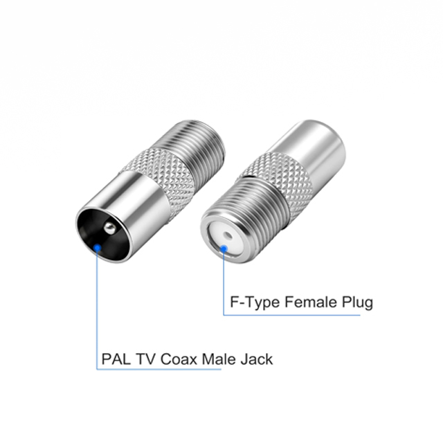 F-Type Male to 9.5mm Female TV Connector for TVB IEC Digital TV PAL Set-Top Box Video Adapter