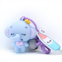 Porte-clés personnalisé en PVC souple 3D, forme d'animal de dessin animé, écologique, durable, imprimé en sérigraphie, couleurs personnalisées