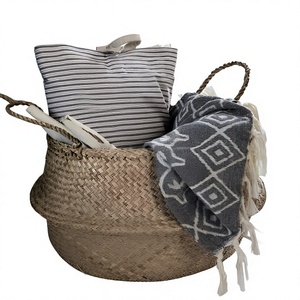 Panier en jonc de mer 100% naturel / Panier ventru en jonc de mer – Rangement moderne et écologique pour la décoration intérieure – De ECO2GO VIET NAM - Product Image 1