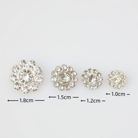 Boutons de chemise et de pull en alliage de diamant et strass, motif floral en forme de fleur, 12 mm, accessoires de bricolage