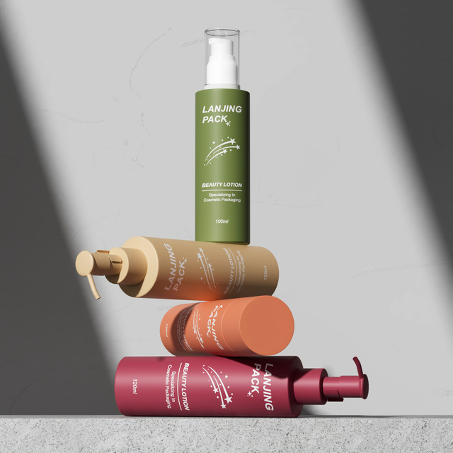 Skincare Glass Pump Bottle Packaging for Lotion Body Oil Packaging Cosmetic Glass Container with Pump Cap