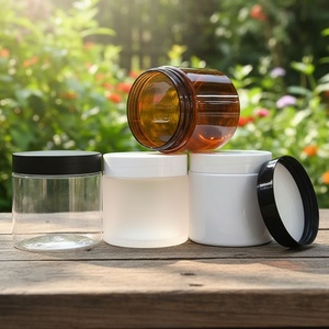 Frascos Cosméticos Transparentes de PET de 50ml-500ml con Tapas Negras para Cuidado de la Piel y Polvos Sueltos, Opción de Logotipo Personalizado - Product Image 1
