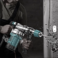 Marteau perforateur 3-en-1 110V/220V, démoliteur de béton haute puissance, marteau rotatif SDS pour démolition murale, perceuse à percussion – Ensemble complet