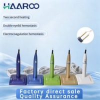 HAAROO DNB-1 Stylo de cautérisation sans fil 5 couleurs, 4 embouts, hémostase thermique en 2 secondes, électrocoagulation dentaire, orale, cosmétique, vétérinaire