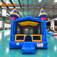 Château gonflable commercial Ceyu Blue en PVC avec filet de sécurité pour les fêtes d'enfants, les carnavals, les aires de jeux et la location d'événements