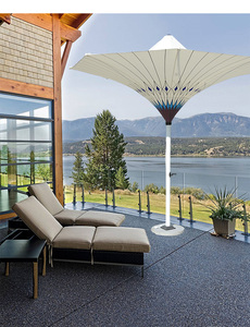 Ligne de jardin de <span class=keywords><strong>tulipe</strong></span> ronde, océan fin résistant aux UV piscine <span class=keywords><strong>parapluie</strong></span> électrique avec Parasol Led pour Villa - Product Image 6