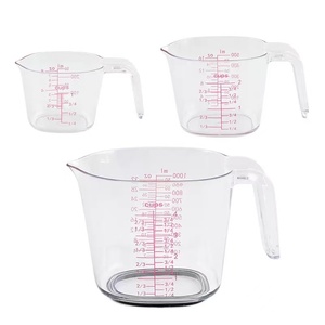 Tasse à mesurer en plastique moulé de qualité alimentaire, transparente, double échelle, pour la cuisine, la pâtisserie, les ingrédients liquides et secs - Product Image 4