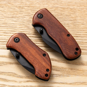 Stainless steel Bork folding <b>knife</b> with wooden handle multi-function <b>sharpened</b> cuchillos tactical <b>knife</b> - Product Image 2