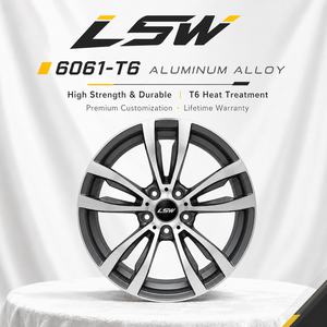 ล้อรถยนต์ LS8175 6061 T6 แบบฟอร์จ 5 รู หลาย PCD สีเทากันเมทัล หน้าเจียร สำหรับรถยนต์สมรรถนะสูงยุโรปและอเมริกา - Product Image 4
