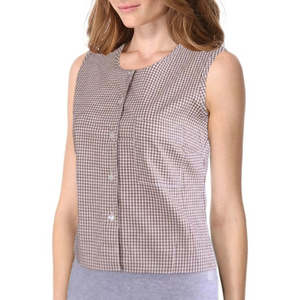 Chemisiers en coton à carreaux multicolores pour femmes BODYSMART - Product Image 3