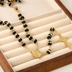 Collar de cuentas de moda chapado en oro PVD de 14K y 18K, de acero inoxidable 316L personalizado, joyería fina, collares, collar de rosario para mujer - Product Image 4