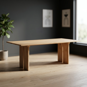 Minimalist Eco-Friendly Durable Solid Wood Rectangular Dining <b>Table</b> Modern Design Waterproof Stable Home Furniture Dining Room 4 - Product Image 2