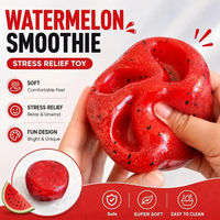 Fabrieksgroothandel Watermeloen Slushy Knijp Speelgoed Realistisch Zacht Fruit Squishy Langzaam Terugverende Stressverlichtende Speelgoed Grappig Cadeau