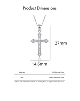 Haute qualité 925 Sterling Silver Zircon Collier Christian Religion Micro Pave CZ Croix Pendentif Style À La Mode pour les mariages