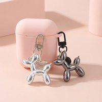 Porte-clés coloré en forme de chien ballon de dessin animé, en alliage, cœur, résine plastique, pour bagages, clés, écouteurs, accessoires de bijoux personnalisés DIY