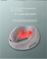 Oreiller de massage électrique multifonction en forme de U avec 3 vitesses et contrôle de la synchronisation Support de cou portable pour la voiture et la maison