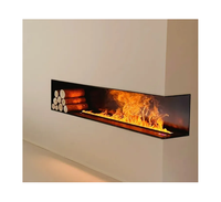 Cheminée 3D à Commande Vocale, Flamme de Simulation, Cheminée à Vapeur d'Eau, Télécommande Manuelle, Cheminée Électrique Encastrable 3D à Atomisation