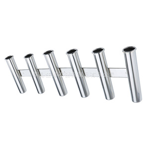 Soporte para Cañas de Pescar de Acero Inoxidable Brillante, 6 Tubos, Acabado Espejo, para Yate y Barco - Product Image 1