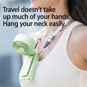3000mAH Rechargeable Mini Turbo Handheld Outdoor Wearable Plastic Foldable Clip <b>Battery</b> Operated Fan - Product Image 3