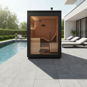 Sauna Eléctrica Personalizada de Madera de <span class=keywords><strong>Hemlock</strong></span> Canadiense y Redwood para 2-4 Personas con Altavoces Bluetooth - Product Image 1