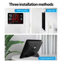 Thermomètre et Hygromètre Intelligent WiFi TUYA avec Écran LED Large, Affichage de l'Heure, Température, Humidité et Alarme de Limite Supérieure et Inférieure pour Bureau Intérieur
