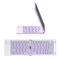 Keyboard Lipat Nirkabel untuk Tablet Laptop Mini Ponsel Telepon Portabel Keyboard Kecil Lipat Keyboard BT