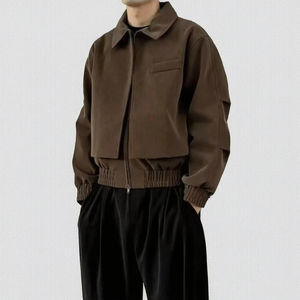 Veste bomber en cuir à fermeture éclair, design à deux pièces, hiver, devant à rabat, décontractée, réversible, pour homme et femme, couple - Product Image 2