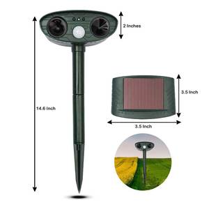 農場用 ソニック 充電式 ソーラー アラームライト 強力レーザー 害獣 360度 屋外 野生動物 超音波 撃退器 - Product Image 5