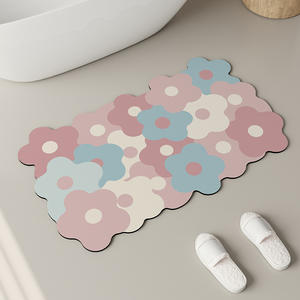 YOULTTAN Diseño moderno Baño Flor <span class=keywords><strong>Diatomea</strong></span> Barro Alfombra suave decorada con alfombrilla absorbente antideslizante para pies - Product Image 5