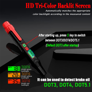 Probador de líquido de frenos automotriz portátil Pen DOT3 DOT4 DOT-5,1 Tiras de prueba calibradas para herramientas de vehículos - Product Image 3