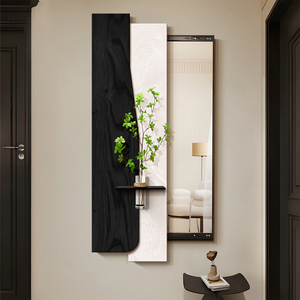 <span class=keywords><strong>Specchi</strong></span> Scorrevoli Moderni a Tutta Altezza con Cornice Nascosta <span class=keywords><strong>e</strong></span> Arte Murale Decorativa con Piante Idroponiche 3D per Soggiorno - Product Image 5