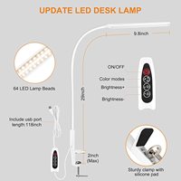 Lampe de Table LED col de cygne avec bras pivotant Flexible, éclairage de bureau, avec fonction de mémoire, pour artisans, soins des yeux
