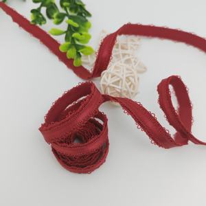 Cinta Elástica Jacquard con Borde Picot de 10-20 mm para Ropa Interior, Tirantes, Cinta de Nailon Roja Sexy con Logotipo Personalizado - Product Image 3