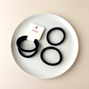 Élastique à cheveux noir minimaliste 20 cm en nylon haute élasticité sans couture pour queue de cheval quotidienne - Product Image 3