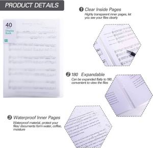 5 Pcs Binder <b>Plastic</b> Sleeves 30 Pocket Clear Presentation Book A4 <b>Sheet</b> Protectors Document Display Portfolio Book Folder - Product Image 5