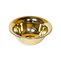 Lavabo rond en céramique de luxe doré pour hôtel, à poser sur comptoir, avec drain, design moderne