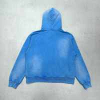 Sweat à capuche personnalisé en molleton bouclette 100% coton épais, coupe oversize et carrée, avec impression DTG, épaules tombantes, délavé à l'acide et effet soleil.