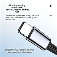 Câble d'alimentation Type-C vers Type-C 60W avec conducteur en cuivre pur et gaine en nylon pour téléphones mobiles - Charge rapide et transfert de données