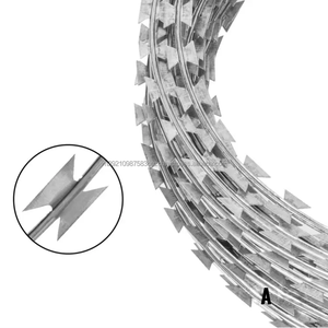 Fil barbelé rasoir BTO-22 à bas prix, fil barbelé concertina galvanisé à chaud pour clôture, en vente - Product Image 2