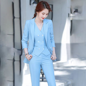 Precio barato de fábrica, chaqueta formal para mujer, trajes de negocios de tres piezas para mujer - Product Image 5